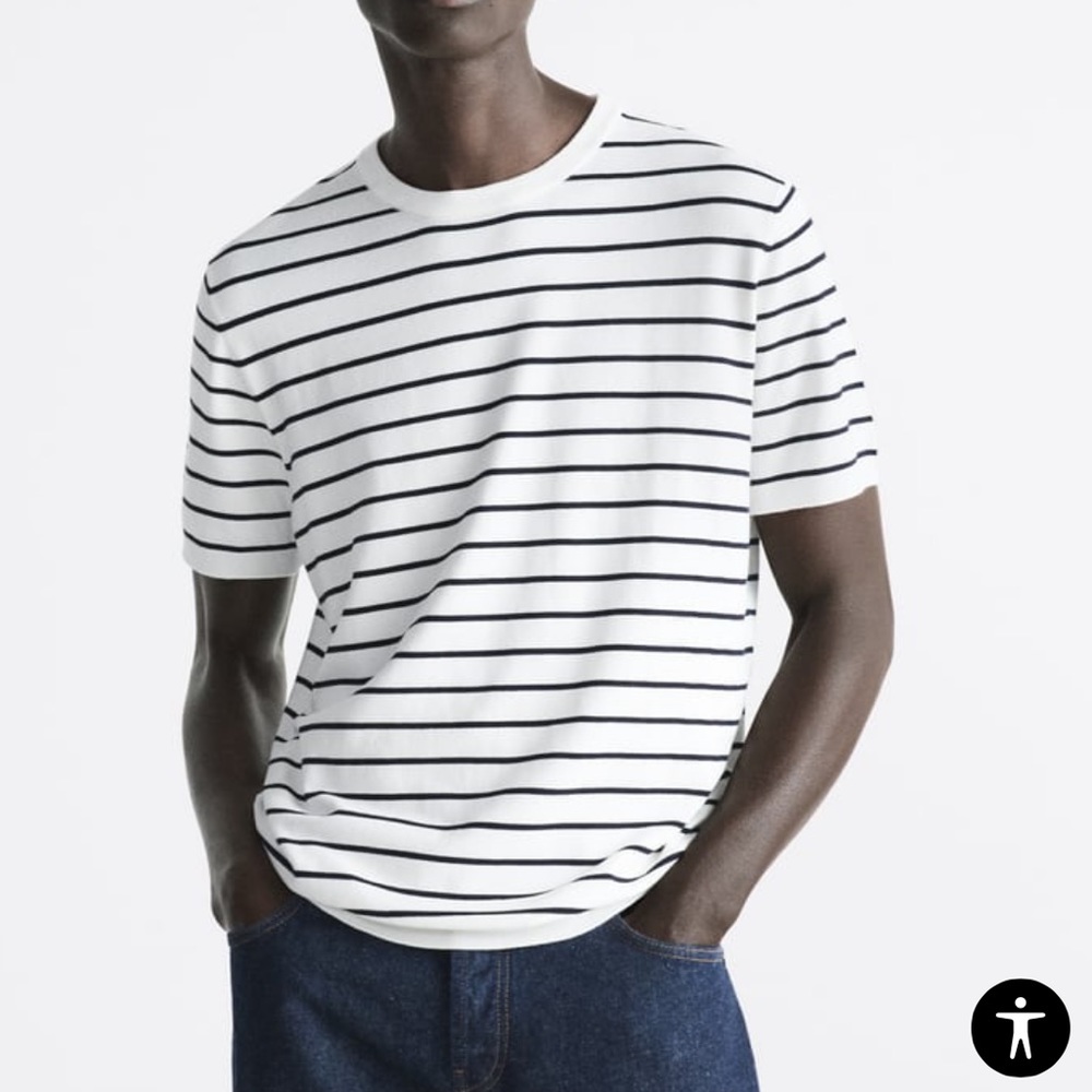 Striped knit t-shirt
